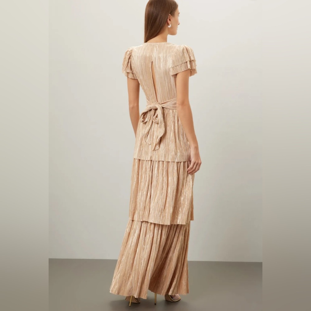 Sabina Musayev Metallic Gold Maxi Dress Maze Dress - Picture 2 of 7